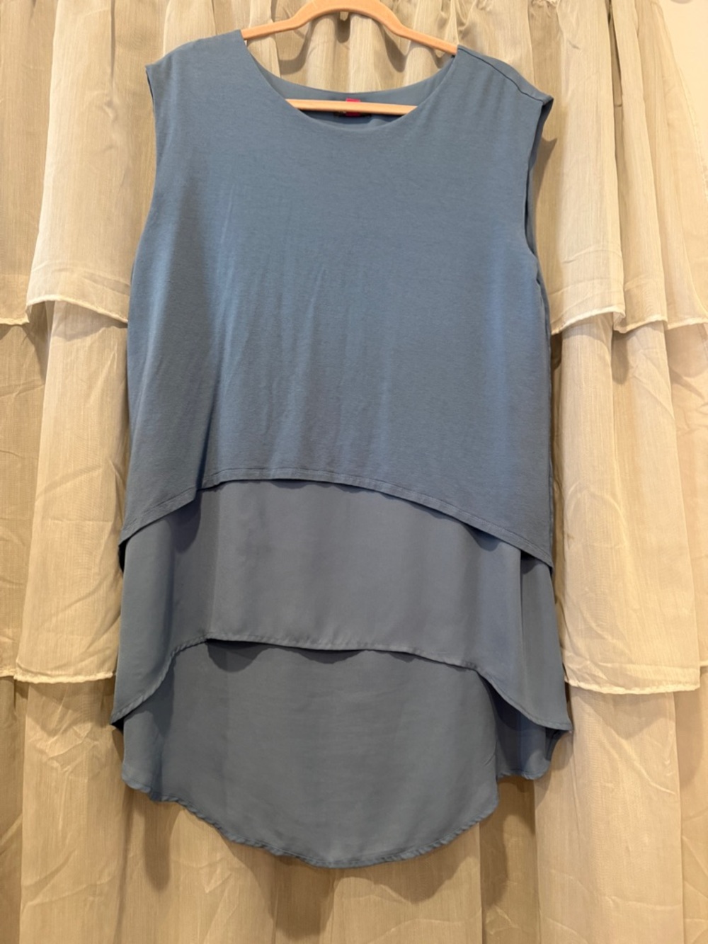 Vince Camuto Light Blue Layered Sleeveless Tunic